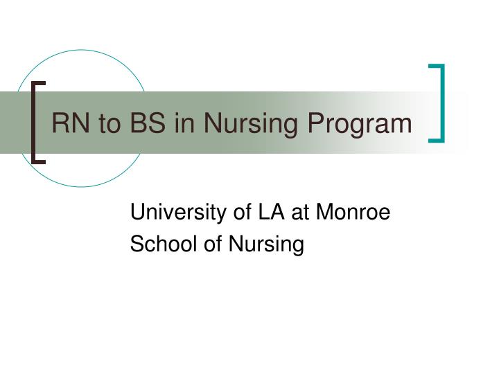 rn to bs in nursing program