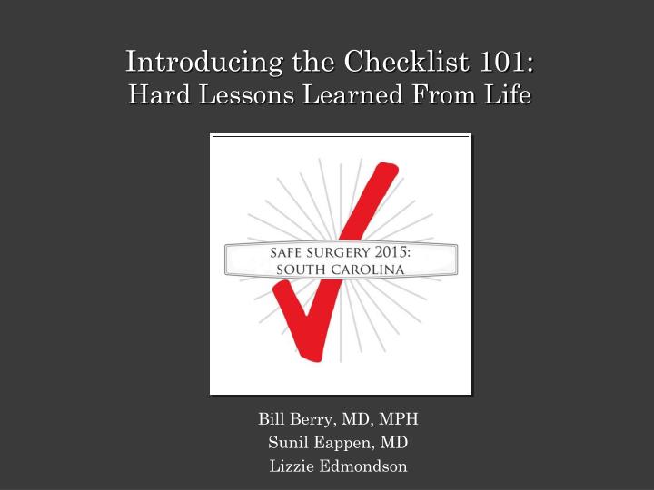 introducing the checklist 101 hard lessons learned from life