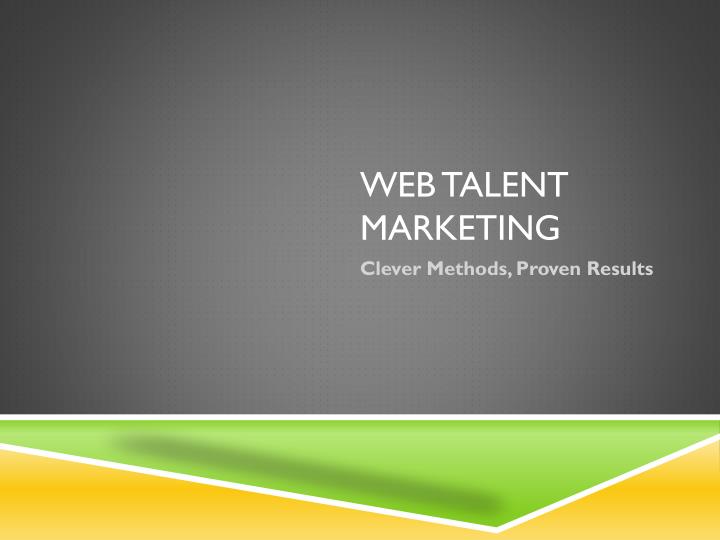 web talent marketing