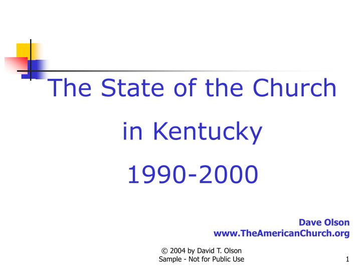 the state of the church in kentucky 1990 2000