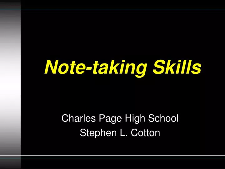 note taking skills