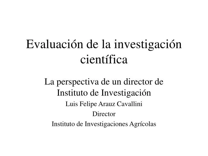 evaluaci n de la investigaci n cient fica