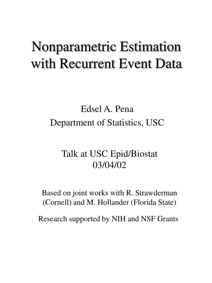 nonparametric estimation with recurrent event data