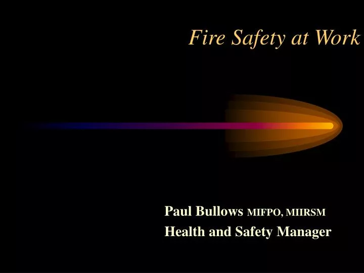 fire safety at work presentation