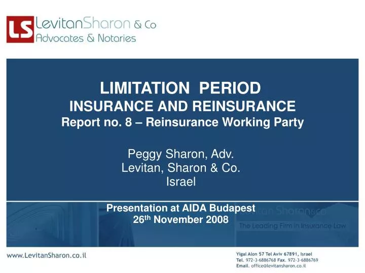 limitation period insurance and reinsurance report no 8 reinsurance working party