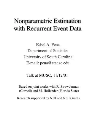 Nonparametric Estimation with Recurrent Event Data