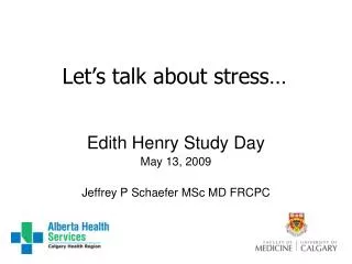 Let’s talk about stress…