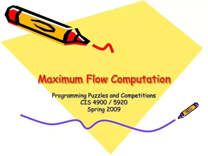 maximum flow computation