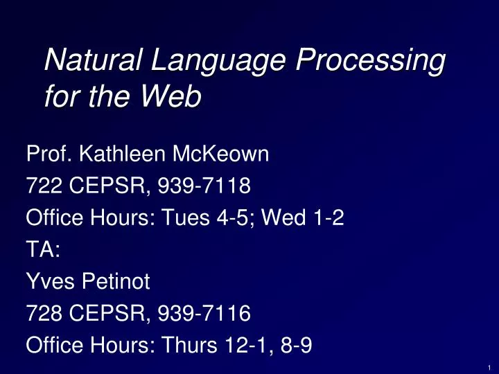 natural language processing for the web