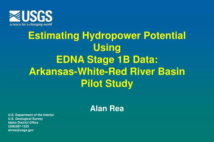 estimating hydropower potential using edna stage 1b data arkansas white red river basin pilot study