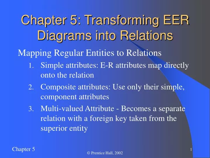 chapter 5 transforming eer diagrams into relations