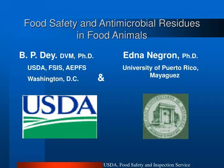 food safety and antimicrobial residues in food animals