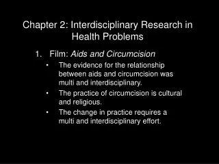 Chapter 2: Interdisciplinary Research in Health Problems