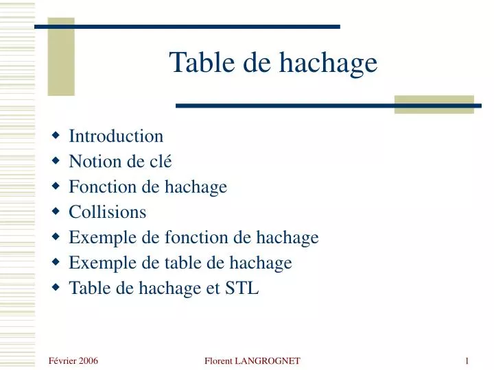 table de hachage