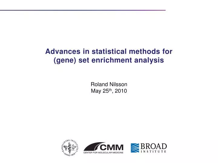 advances in statistical methods for gene set enrichment analysis