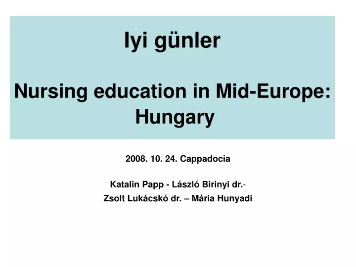 iyi g nler nursing education in mid europe hungary