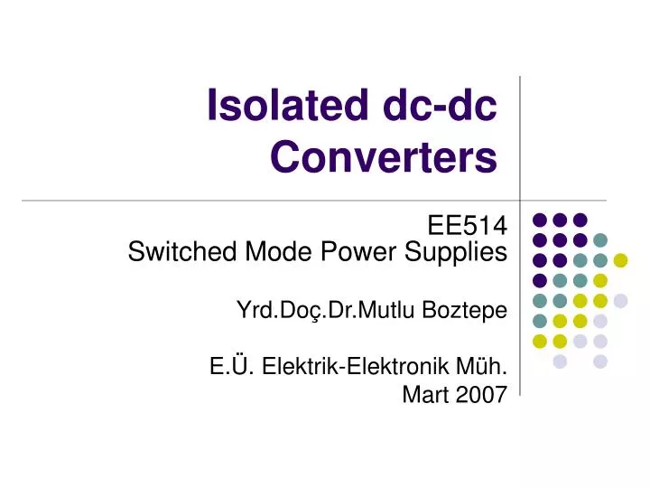 isolated dc dc converters