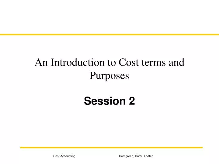 an introduction to cost terms and purposes