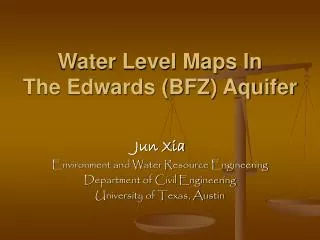Water Level Maps In The Edwards (BFZ) Aquifer