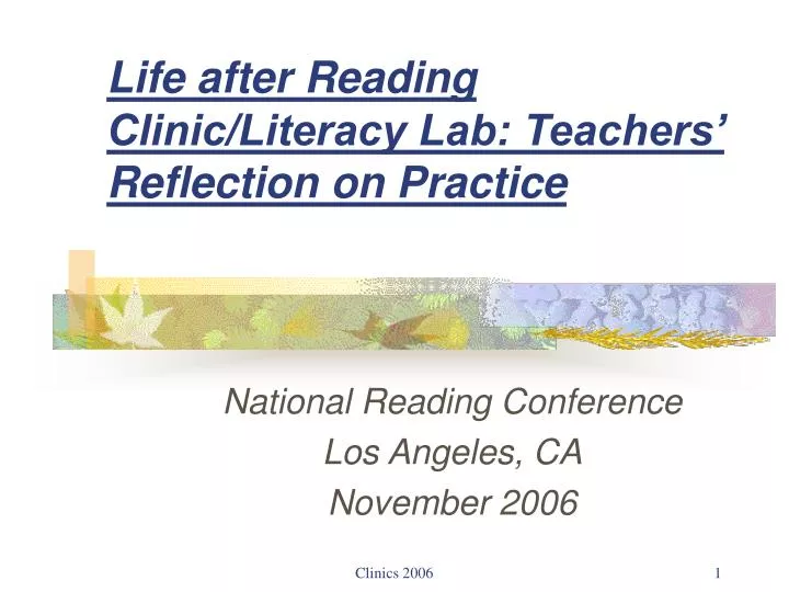 life after reading clinic literacy lab teachers reflection on practice