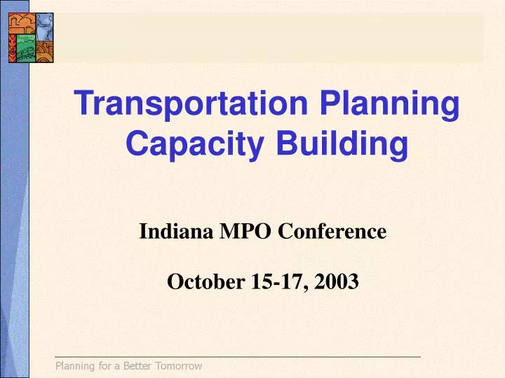 transportation planning capacity building
