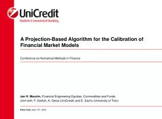 A Projection-Based Algorithm for the Calibration of Financial Market Models