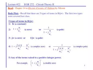 Lecture #22 EGR 272 – Circuit Theory II