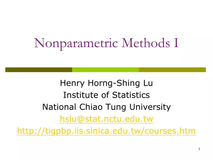 nonparametric methods i