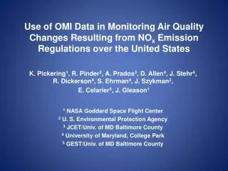 Use of OMI Data in Monitoring Air Quality Changes Resulting from NO x Emission Regulations over the United States