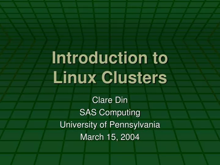 introduction to linux clusters