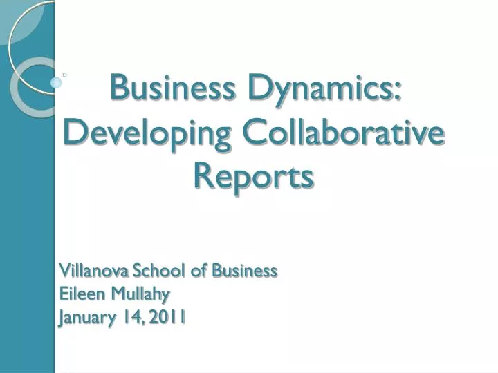villanova school of business eileen mullahy january 14 2011