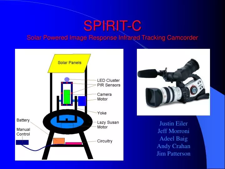 spirit c solar powered image response infrared tracking camcorder