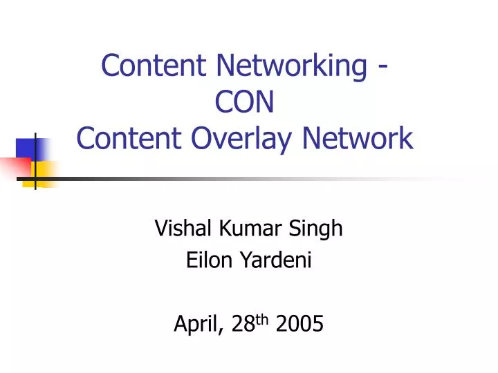content networking con content overlay network