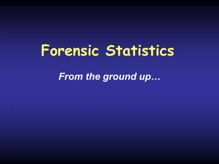 forensic statistics