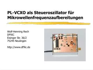 PL-VCXO als Steueroszillator für Mikrowellenfrequenzaufbereitungen