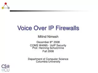 Voice Over IP Firewalls