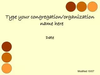 Type your congregation/organization name here