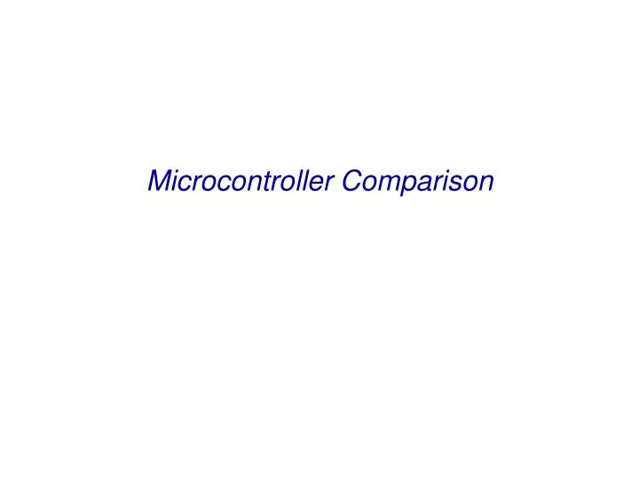 microcontroller comparison