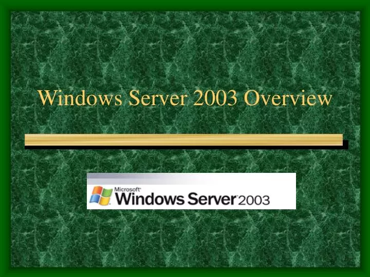 windows server 2003 overview