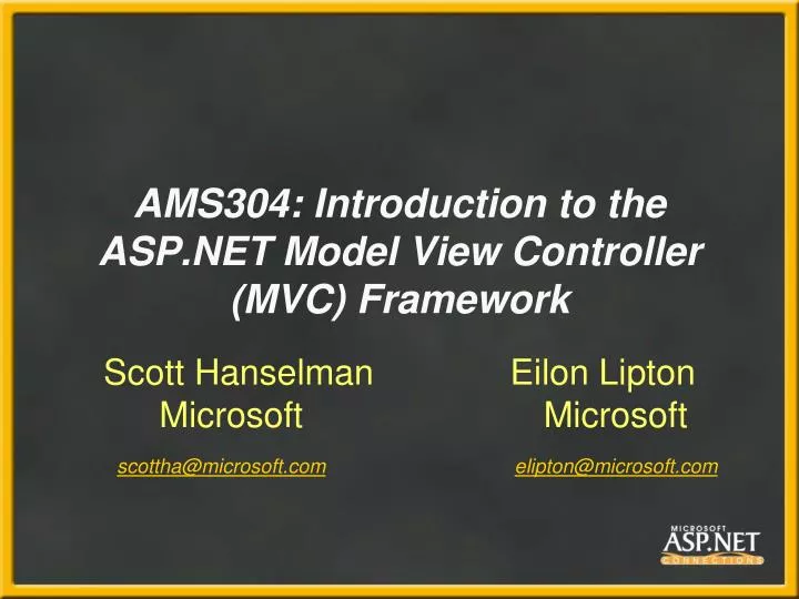 ams304 introduction to the asp net model view controller mvc framework