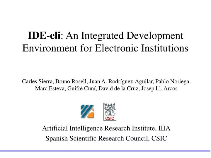 ide eli an integrated development environment for electronic institutions
