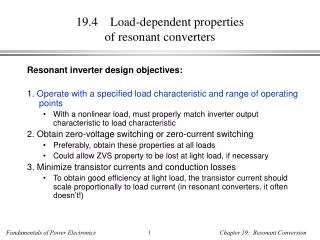 19.4 Load-dependent properties of resonant converters