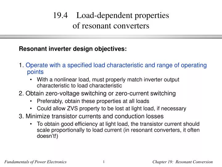 19 4 load dependent properties of resonant converters