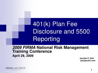 401(k) Plan Fee Disclosure and 5500 Reporting