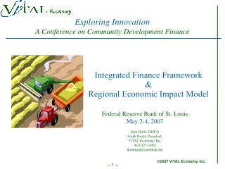 Integrated Finance Framework &amp; Regional Economic Impact Model