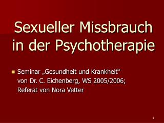 Sexueller Missbrauch in der Psychotherapie