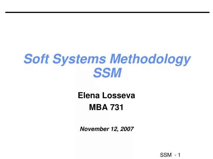 soft systems methodology ssm