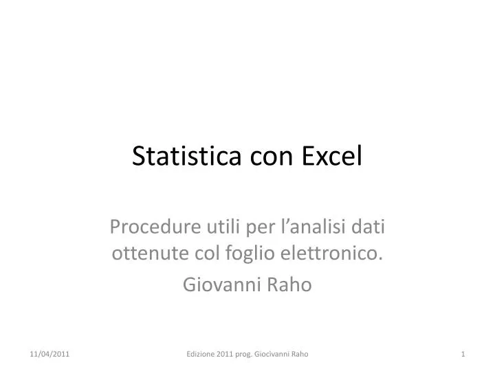 statistica con excel