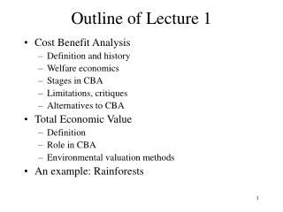 Outline of Lecture 1