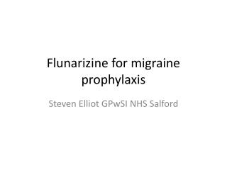 Flunarizine for migraine prophylaxis